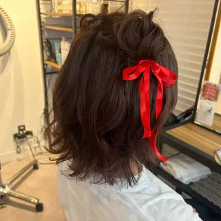 ミディアム ヘアアレンジ 🎀オタク美容師艶髪 カラーERINA🎀のヘアスタイル