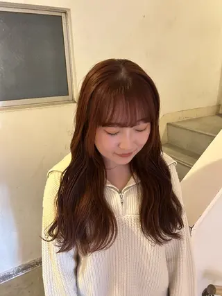 ロング カラー 愛結 暖色カラー🎀🩰のヘアスタイル