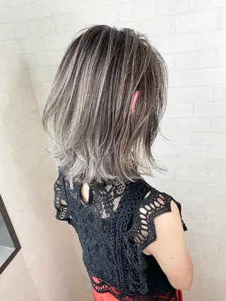 ミディアム カラー 神野 雅樹のヘアスタイル
