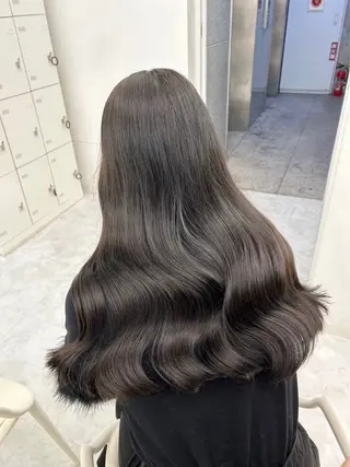 ロング カラー ヘアアレンジ 韓国ナチュラルヘア 🤍raika🤍のヘアスタイル