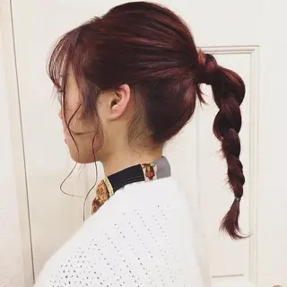 セミロング カラー ヘアアレンジ ピンクベージュ/新潟 万代/高橋桃葉🍑のヘアスタイル