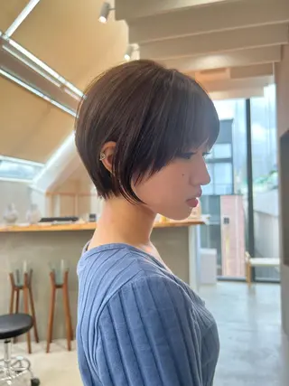 ショート カラー ボブ×縮毛矯正× 髪質改善/三ツ木一生のヘアスタイル