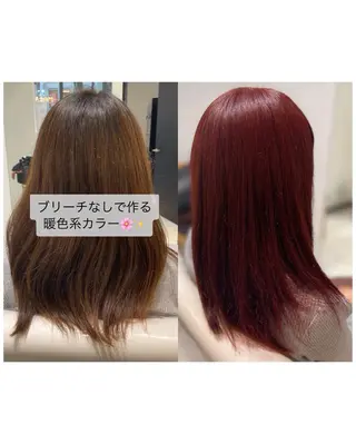 セミロング YASU🍎CUT 赤系カラー/ヘアケアのヘアスタイル