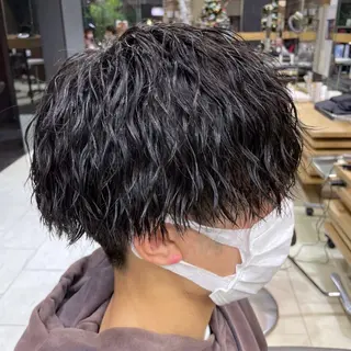 パーマ 韓国レイヤー/センタ ーパート/坂本翔のヘアスタイル