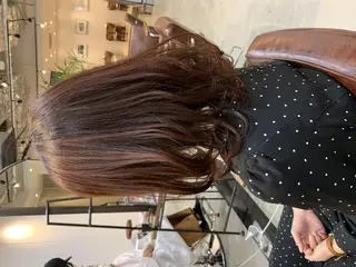 ミディアム カラー パーマ ヘアアレンジ メンズ キッズ ネイル マツエク・マツパ 中津No.1髪質改善 店長✨透ける暗髪のヘアスタイル