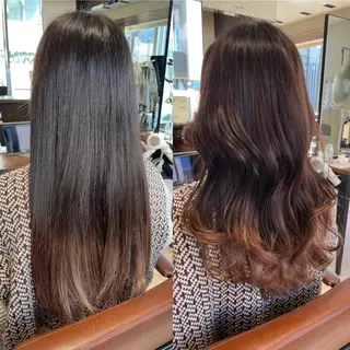 セミロング カラー 本格韓国ヘア🇰🇷 【uni】キューさんのヘアスタイル