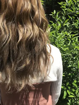 ロング カラー ヘアアレンジ エクステ/TARKY 編み込みエクステのヘアスタイル