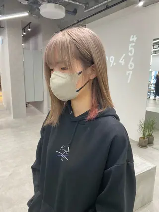 ミディアム ウルフ🐺/ボブ ハイトーン🌈/増田のヘアスタイル