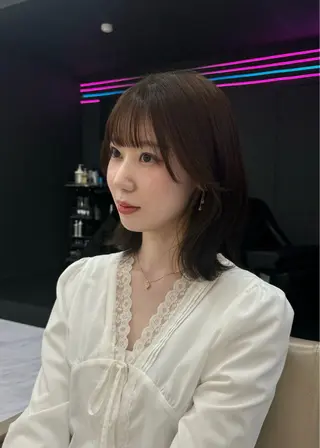 ミディアム カラー 岡山 愛のヘアスタイル