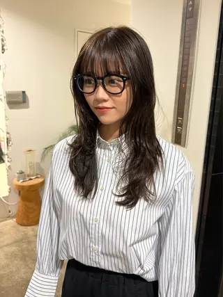 セミロング カラー 🟡ひろの/ツヤ カラー/髪質改善🟡のヘアスタイル
