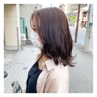 セミロング カラー 菊池大一 溝の口パーマのヘアスタイル