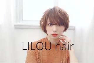 ショート カラー パーマ リルウヘアー 天王寺のヘアスタイル