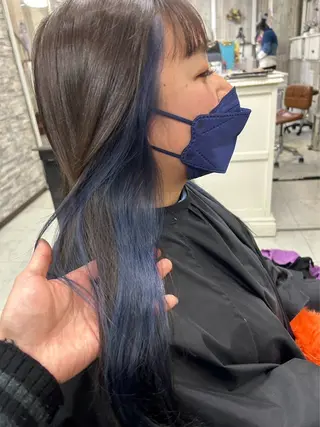 セミロング 土屋朱理/ ハイトーンカラーのヘアスタイル