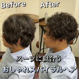 パーマ メンズ Soleria /ソレリア所属・メンズカットのプロ 田中慎一のヘアスタイル