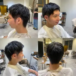 メンズ 肌に馴染むハイトーン /ミルクティーカラーのヘアスタイル