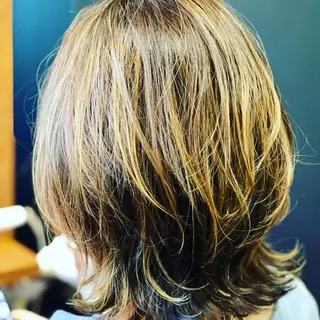 ミディアム カラー スローエイジング/ ダメージレス鈴木慎一のヘアスタイル