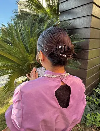 ミディアム ヘアアレンジ 鹿児島 聖来のヘアスタイル