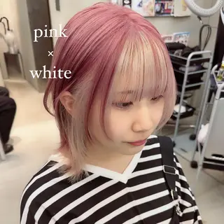 ミディアム カラー 岡野 静華のヘアスタイル