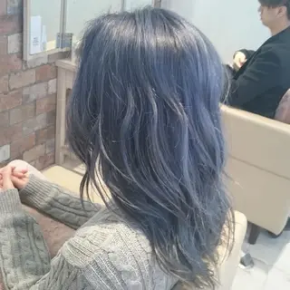 セミロング カラー E Komo hair所属・Wow❕E Komo hair 永井一輝のヘアスタイル