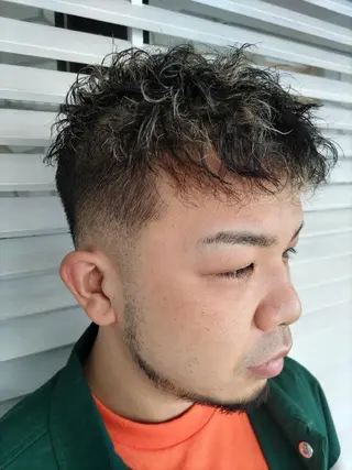 ショート パーマ ヘアアレンジ メンズ HAIR&GROOMING　YOSHIZAWA Inc. BANDAI所属・💈多賀 裕史💈のヘアスタイル