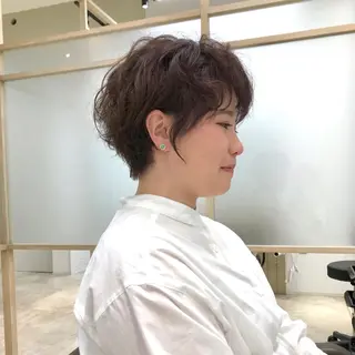 ショート カラー パーマ ショートヘア相談所✨ 澤里大のヘアスタイル