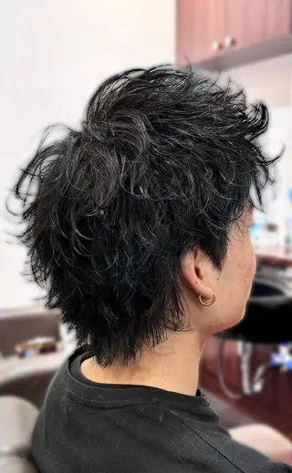 ショート パーマ メンズ 鼎一真ハイトーン/ パーマ/何でも屋さんのヘアスタイル