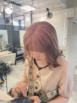 セミロング カラー ヘアアレンジ 🫧ハネエクステ Mitsuki🫧のヘアスタイル