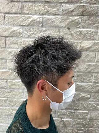 ショート パーマ メンズ 🪞髪質改善カラー× レイヤー河村真聖🪞のヘアスタイル