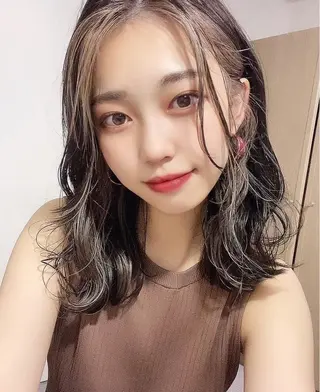 ミディアム カラー 韓国ヘア/艶カラー /田中悠佑のヘアスタイル