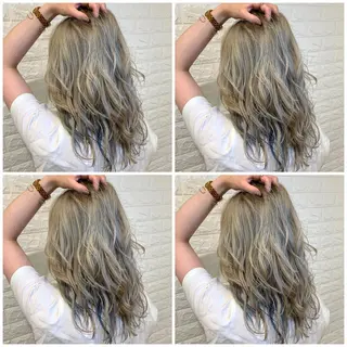 セミロング カラー ハイトーン/ブリーチ 山崎 悠次のヘアスタイル