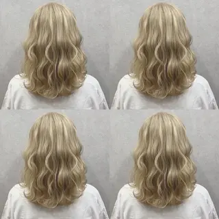 セミロング カラー ヘアアレンジ 💎yuto💎 ハイトーン/韓国ヘアのヘアスタイル