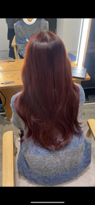 ロング カラー 似合わせ前髪／ 小顔カット🎀そうのヘアスタイル