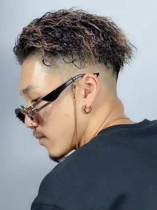 ミディアム パーマ ヘアアレンジ メンズ ⚡️メンズ特化⚡️ 倉林 隼大のヘアスタイル