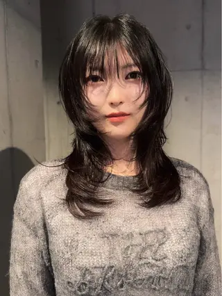 セミロング カラー ウルフ/レイヤー🟠 山本祐輔🟠のヘアスタイル