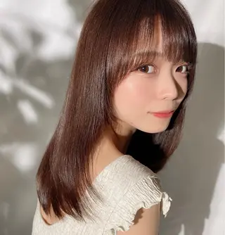 セミロング カラー パーマ 🧡くびれヘア/前髪 顔周り🧡久原結衣のヘアスタイル