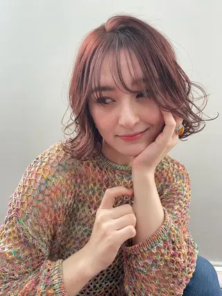 ミディアム カラー パーマ WEG所属・韓国レイヤー/艶髪 WATSUKIのヘアスタイル