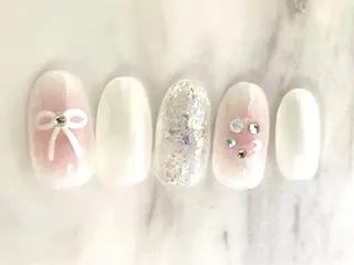 ロング ネイルPetit Ribbonのネイルデザイン