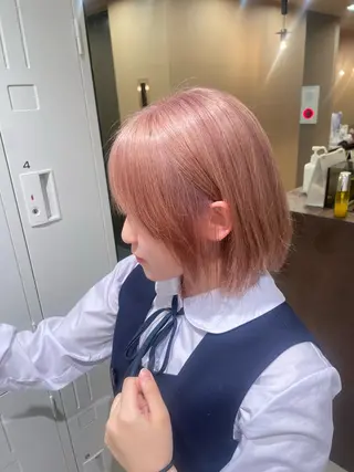 ミディアム 暖色/ブリーチ/メン ズパーマ/ﾐﾜﾁｶｺのヘアスタイル