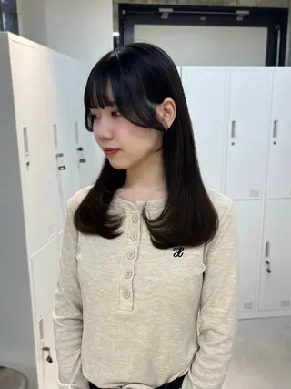 カラー ヘアアレンジ 似合わせ顔まわり カット💛森尾真由美のヘアスタイル