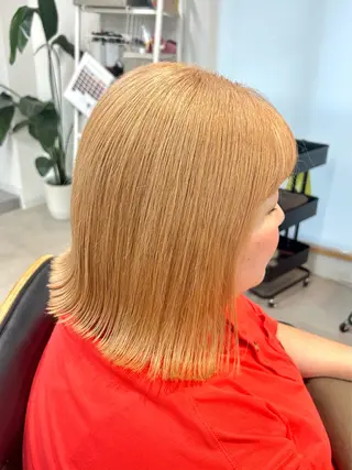 セミロング カラー 髪質改善/レイヤー/ ハイトーン/まなみのヘアスタイル