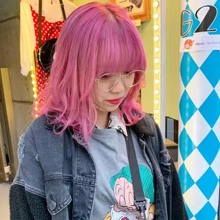 セミロング カラー ピンクベージュ/新潟 万代/高橋桃葉🍑のヘアスタイル