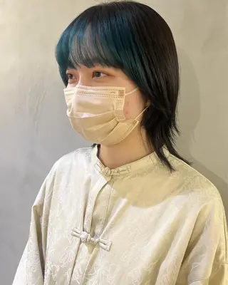 ショート カラー パーマ ヘアアレンジ メンズ pu+on. nailworks所属・fuyumi / ニュアンスネイルのネイルデザイン