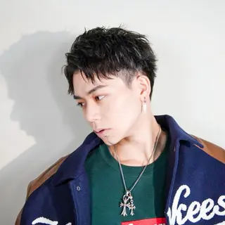 ショート カラー パーマ メンズ シースルーマッシュ/ メンズ/KYOHEIのヘアスタイル