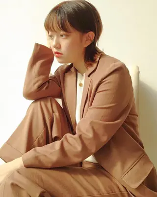 ミディアム カラー パーマ 髪質改善/ブリーチ 田代 龍我のヘアスタイル