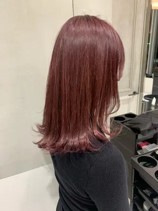 セミロング カラー 艶感/ナチュラル 🩵amiのヘアスタイル