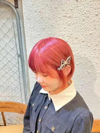 ショート カラー ヘアアレンジ 傷ませないカラー・ ボブ・リクト💥のヘアスタイル