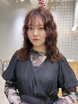 セミロング パーマ 原宿パーマ kazuのヘアスタイル