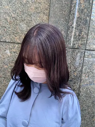 セミロング カラー モデル募集中‎🤍 山崎妃香のヘアスタイル