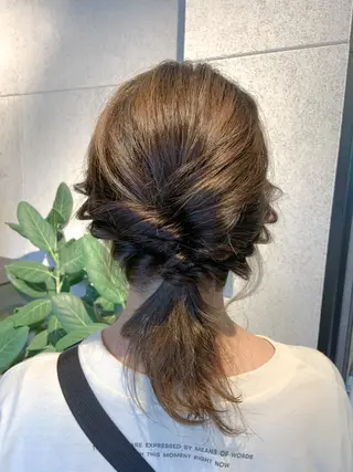 ミディアム カラー ヘアアレンジ 名駅/大人可愛い /艶髪/流音のヘアスタイル