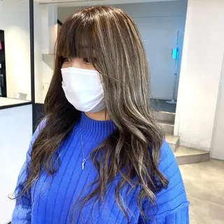 ロング カラー 酸性ストレート・ メンズ 三原 楊子のヘアスタイル